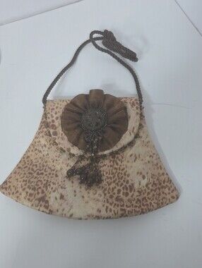 vtg victorian revival catherines collection wayne kleski animal print beaded bag